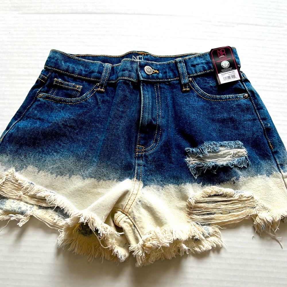 NWT NOBO bleached distressed high-rise mom fit denim  summer shorts size 5